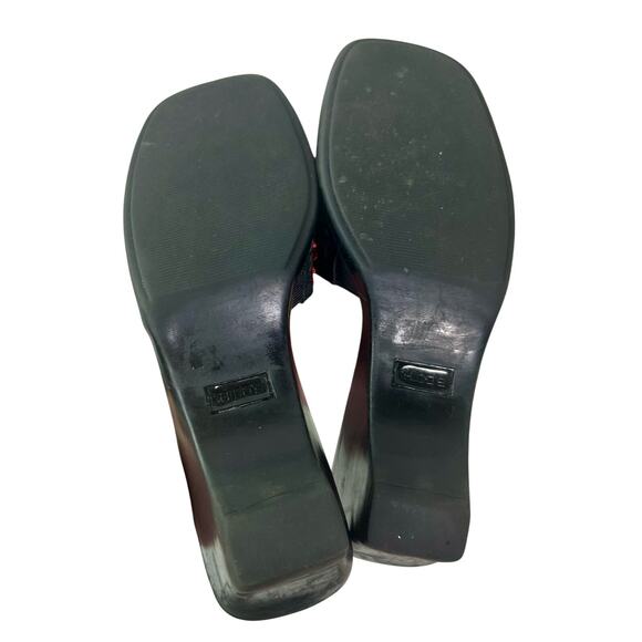 Chico's Women's Size 8M VTG 80s 90s Black Rainbow Embroidery Heeled Slides READ - Picture 8 of 11